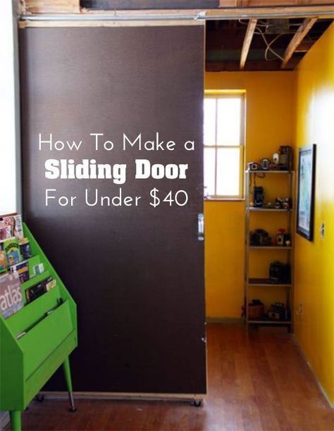 sliding door diy room divider Room Divider Ideas Diy, Door Alternatives, Space Saving Doors, Diy Sliding Door, Wall Partition, Diy Room Divider, Folding Room Dividers, Ikea Hackers, Temporary Wall