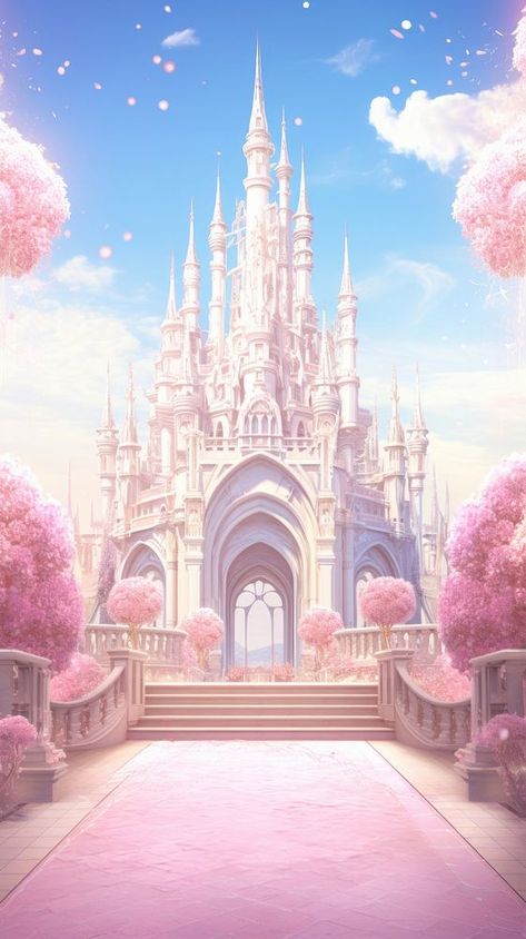 Pink Castle Background, Anime Palace, Palace Background, Princess Background, Wallpaper December, Dreamy Castle, Zepeto House Background, Gacha Backgrounds Outside, Dreamy Background