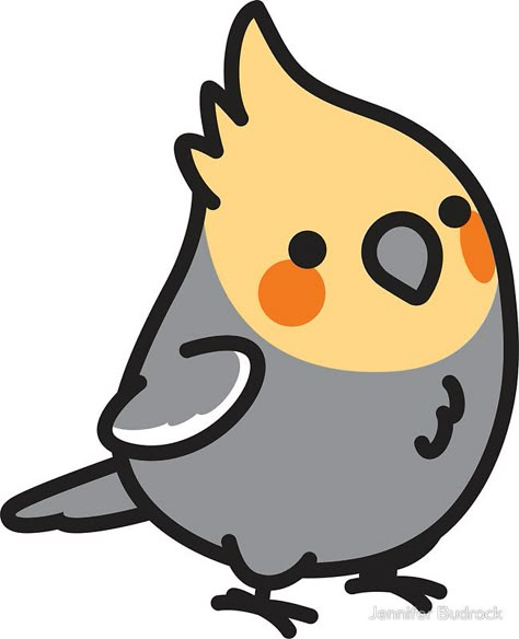 Chubby Cockatiel #birds #cockatiel #calopsita #passaros Tumblr Stickers, Kawaii Doodles, Arte Inspo, Kawaii Animals, Dessin Adorable, Kawaii Stickers, Animal Stickers, Cute Birds, Cute Animal Drawings