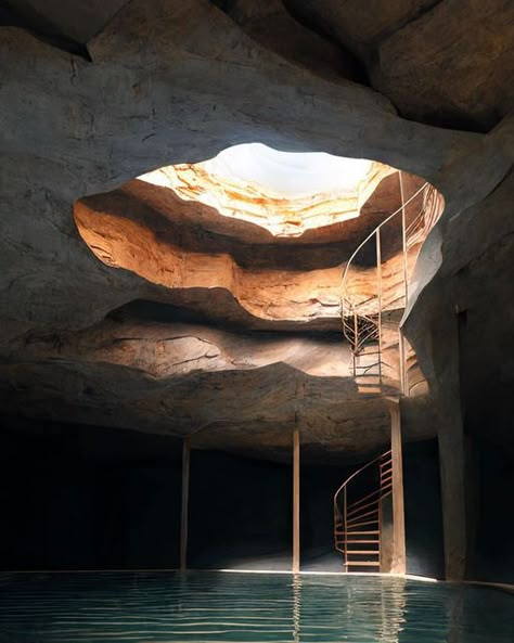 Tulum Restaurants, Joshua Tree Park, Interior Design Minimal, Cave Entrance, Escalier Design, Cave Home, Cave House, Natural Swimming Pools, Temple Architecture