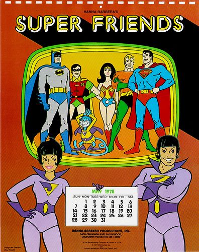 Hanna-Barbera Calendar, 1978 with the Super Friends Hannah Barbera, 70s Cartoons, Wonder Twins, Hanna Barbera Cartoons, Old School Cartoons, School Cartoon, Childhood Tv Shows, Super Friends, Cartoon Tv Shows