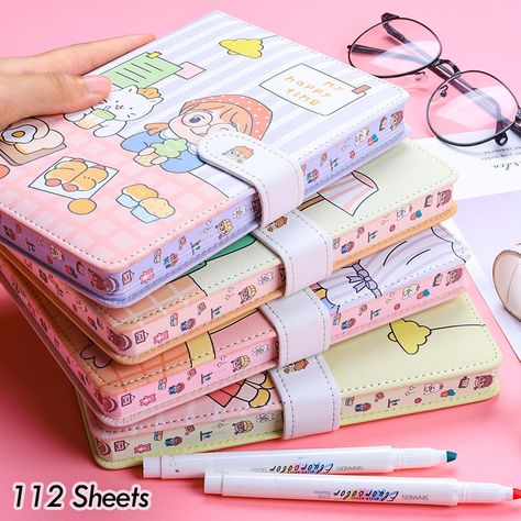 Cute Note Books For School, Kawaii School Supplies Notebooks, Note Book Aesthetic, Cheap Notebooks, Cute Stationery School Supplies, Kawaii Stationery Notebooks, Спонж Beauty Blender, Pastel Notebook, Kawaii Notebook