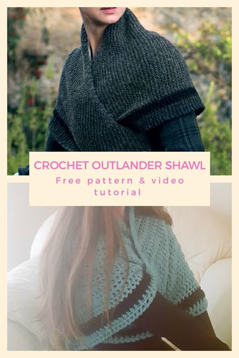 Crochet Outlander, Outlander Crochet, Outlander Shawl, Outlander Patterns, Outlander Knitting Patterns, Lidia Crochet Tricot, Outlander Knitting, Crochet Shawl Pattern Free, Crochet Shawls And Wraps