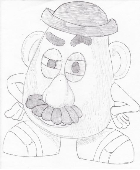 Toy Story Pencil Drawing, Toy Story Sketches Drawing, Toy Story Drawing Ideas, How To Draw Toy Story Characters, Christmas Drawing Cartoon, Disney Art Drawings Cartoon Characters Sketch, Disney Character Drawings Sketches, Drawing Ideas Cartoon Disney, Mr Potato Head Drawing