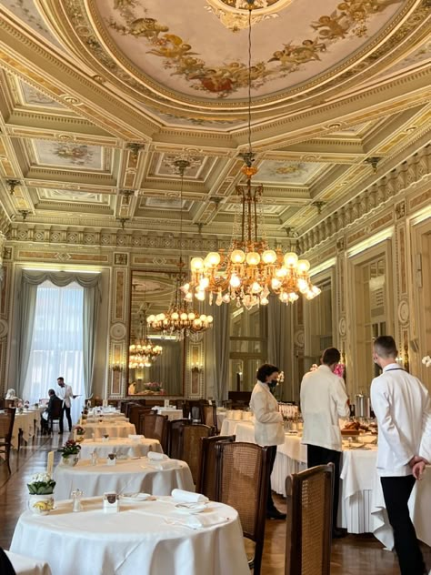 Fancy Restraunts, Modern Restaurant Aesthetic, Fancy Restaurant Kitchen, Elegant Restaurant Aesthetic, Hotel Restaurant Aesthetic, Posh Restaurant Aesthetic, Own Restaurant Aesthetic, Italian Hotel Aesthetic, Restaurant Manager Aesthetic