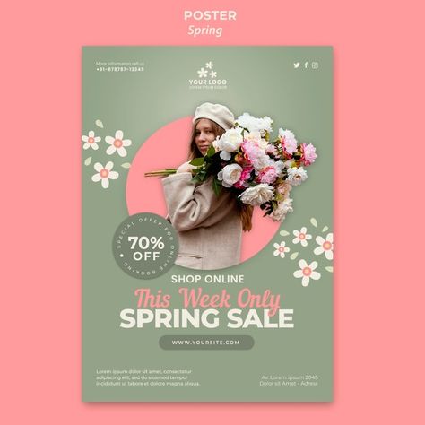 Spring Design Graphic, Spring Flyer, Mailing Design, Spring Poster, Spring Festival Poster, Custom T Shirts Design, Fundraiser Flyer, Graphic Design Brochure, Modern Home Interior