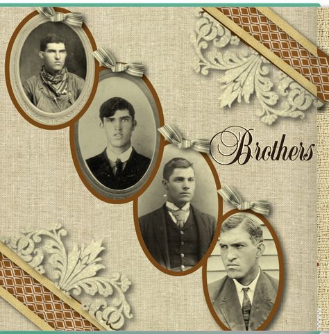 Vintage Scrapbook Pages Ideas, Ancestry Scrapbooking Layouts, Ancestry Scrapbook, Family History Book Layout, Family Tree Layout, Genealogy Scrapbook, Family Heirloom Display, Genealogy Art, Heritage Scrapbooking Layouts