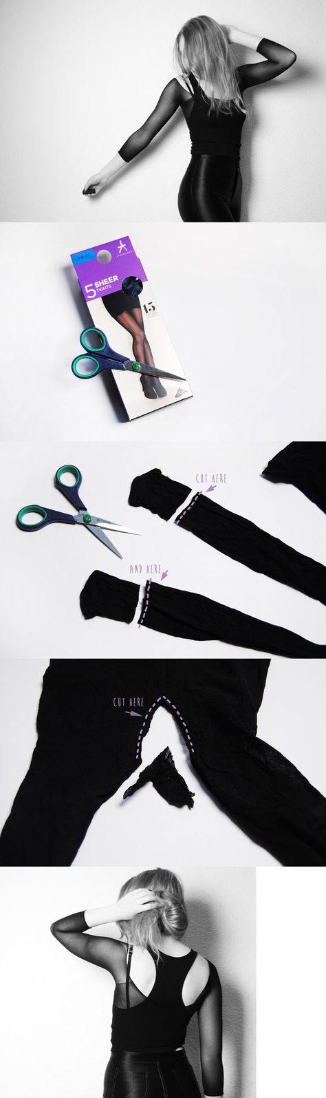 DIY como usar unas medias multifilamento y hacer una camiseta Diy Vetement, Diy Style, Diy Projects To Try, Sewing Clothes, Sewing Hacks, Diy Fashion, Diy Sewing, Shinee, Diy Clothes