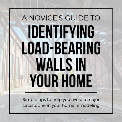 How to Identify a Load-Bearing Wall: A Tutorial for the Novice Contractor. This is a quick lesson in the proper ways to identify a load-bearing wall, which can really come in handy when you are in the middle of home renovation. When you identify a load-bearing wall, you can isolate it for serious structural changes to a cramped space. Load Bearing Wall Ideas Open Concept, Load Bearing Wall Ideas Kitchen, Load Bearing Wall Ideas, Load Bearing Beam, Kitchen Columns, Removing A Wall, Wall Removal, Support Beams, Load Bearing Wall