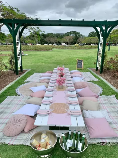 Pretty in pink picnic package | Lady Brisbane: Brisbane Picnics and News Pink Brunch, Picnic Party Decorations, Backyard Birthday Parties, Picnic Birthday Party, Picnic Theme, Backyard Birthday, Picnic Inspiration, Picnic Decorations, Picnic Birthday