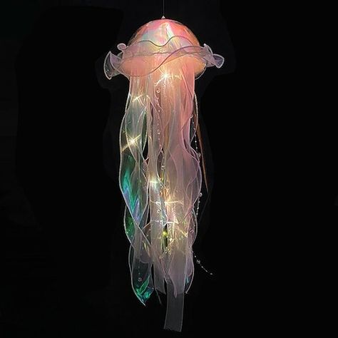 Paper Mache Jellyfish, Jelly Fish Lantern, Iridescent Jellyfish, Jelly Fish Lamp, Spicy Pisces, Hanging Jellyfish, Jellyfish Lantern, Purple Lantern, Jellyfish Light