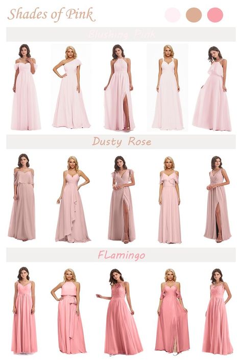 Pink Bridesmaid Dresses Bridesmaid Dresses Peach, Blush Colored Bridesmaid Dresses, Bridesmaid Dresses Color Palette, Rose Pink Bridesmaid Dresses, Watermelon Bridesmaid Dress, Peach Wedding Colors, Dusty Pink Bridesmaid Dresses, Bridesmaid Dresses Gowns, Peach Bridesmaid Dresses