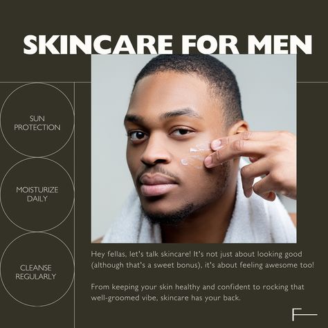 Skincare is essential for men not only for maintaining healthy skin but also for promoting confidence, preventing skin issues, and protecting against the harmful effects of the environment.  Incorporating a simple skincare routine into daily grooming habits can lead to significant long-term benefits for men’s skin health and overall well-being. #skincare #darkspots Wolf Graphic Design, Men Skincare Routine, Man Skincare, Skincare Websites, Esthetician Skin Care, Mens Skincare, Men Skincare, Men Skin Care Routine, Esthetician Marketing