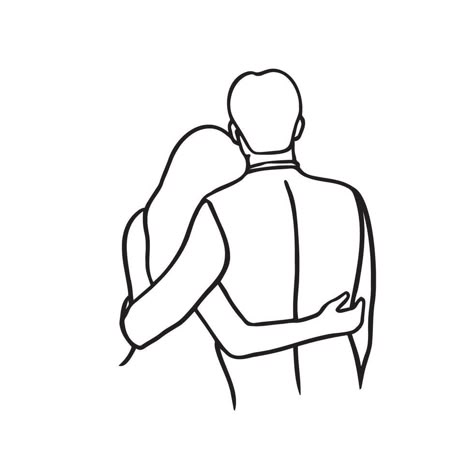 Doodle Drawings Love Cute, Couple Hug Sketch, 2 People Together Drawing, Loving Couple Drawing, Cute Love Couple Drawings, Love Expressions Drawing, Sketch For Couple, Man Hugging Woman Drawing, Couples Sketch Drawing