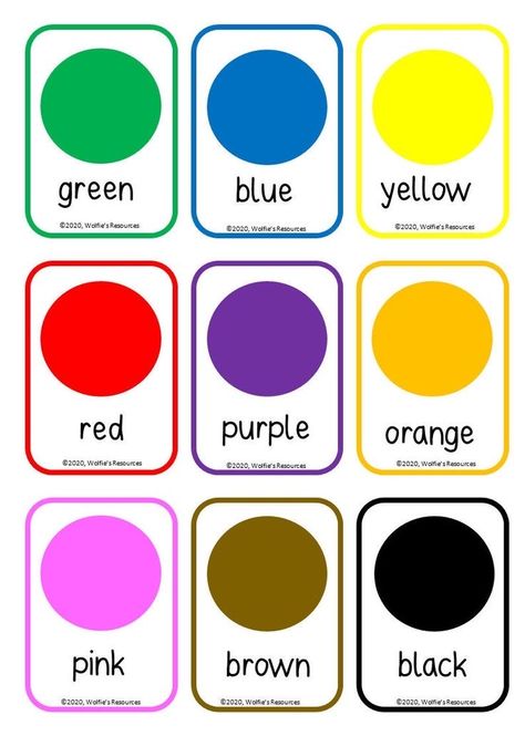 Colour Posters Classroom Free Printables, Colour Teaching Activities, Flashcards For Preschoolers, Colors Posters For Classroom, Color And Shape Activities For Toddlers, Colours For Kindergarten, Colors And Shapes Preschool Activities, Colors And Shapes For Toddlers, Learning Charts For Toddlers