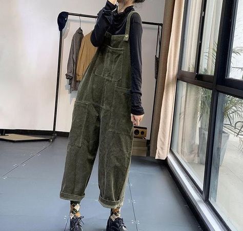 Packing For Fall Camping Over Sized Overalls, Outfits With Corduroy Overalls, Brown Velvet Overalls, How To Style Suspenders, How To Style Brown Overalls, Overalls Outfit Goblincore, Earthy Grunge Outfits Vintage, Brown Corduroy Overalls, Dark Academia Overalls