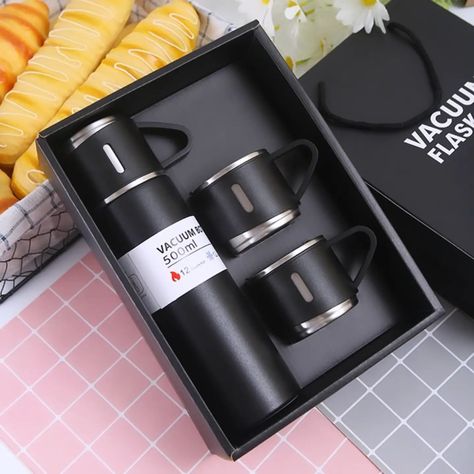 500ML Stainless Steel Vacuum Flask Gift Set Office Business Style Thermos Bottle Outdoor Hot Water Thermal Insulation Couple Cup Go Checkout at; https://mzgadgetory.shop/products/a-cup-of-multi-cover-gift-box-set-high-end-business-vehicle-tea-cup #multicovercups #covergift #giftset #endbusinessvehicle #Teacup #teabottels #Bottleoutdoorhotwater #couplecup #MZGADGETORY Flask Set, Flask Gift, Thermal Cup, Thermos Bottle, Business Style, Vacuum Flask, Office Business, Shop Products, Thermal Insulation