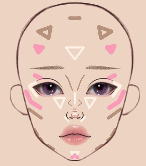 Asian Makeup Tutorials, Makeup Charts, Korean Makeup Tips, Gyaru Makeup, Korean Makeup Tutorials, Makeup Drawing, Makeup Tip, Makeup Tutorial Step By Step, Simple Makeup Tips