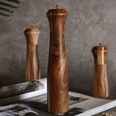 Pepper Grinder Design, Wood Salt And Pepper Grinders, Wooden Salt And Pepper Shakers, Fancy Salt And Pepper Shakers, Pepper Mill Design, Pepper Grinder Wooden, Wooden Pepper Mill, Salt Grinder, Salt Mill