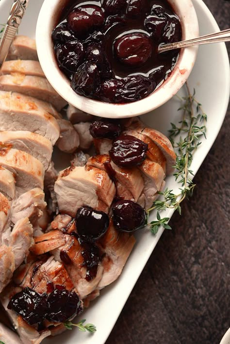 Pork Tenderloin with Cherry Sauce - Simple Seasonal Sauce For Pork Tenderloin, Recipe For Pork Tenderloin, Cherry Sauce Recipe, Sauce For Pork, Grocery Aisle, Cozy Inn, Juicy Pork Tenderloin, Recipe For Pork, Pork Loin Roast Recipes