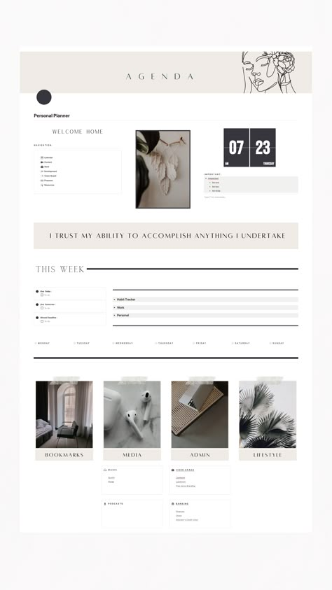 Notion Template Inspiration, Notion Dream Life Template, Notion Aesthetic Minimalist, Best Notion Template, Notion Dashboard Ideas Minimalist, Notion Template Design, Minimalist Notion Dashboard, Notion Template Ideas Minimalist, Minimalistic Notion