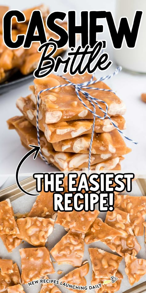 Cashew Brittle, Gingerbread Fudge, Peanut Brittle Recipe, Easy Candy Recipes, Brittle Recipes, Easy Candy, Nut Recipes, Food Candy, Candy Recipes Homemade