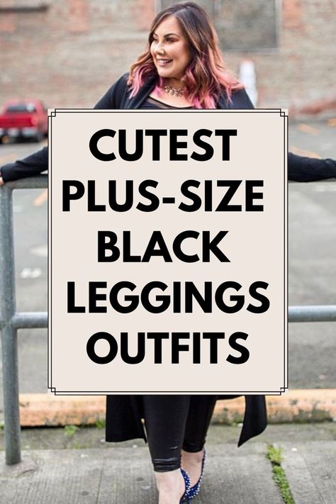 Plus Size Winter Outfits Cold Weather Black Leggings, Plus Size Airport Outfit Casual, How To Dress Up Black Leggings, Size 14/16 Outfits Casual, Plus Size Legging Outfits Summer, Leggings With Dress Outfit, Plus Size Outfits Leggings, Plus Size 40 Year Old Outfit, Casual Plus Size Fall Outfits