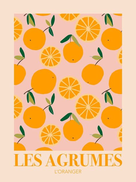 L'oranger Poster Colorful Wall Art Print Graphic Orange Pink Oranges|#sketch #style #arte #happy #cute #draw #art #artist #love #drawing #artprints #artaesthetic #artinspiration #artideas Plakat Design Inspiration, Printable Wall Collage, Collage Mural, Pastel Poster, Bedroom Wall Collage, Soyut Sanat Tabloları, Picture Collage Wall, Orange Pattern, Photo Wall Collage