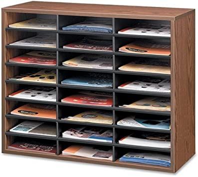 Fellowes 25043 Literature Organizer - 24 Letter Size Compartments, Medium Oak Literature Organizer, Sewing Supplies Storage, Office Equipment, Sewing Stores, Sewing Supplies, Letter Size, The Amazon, Crafts Sewing, Shoe Rack