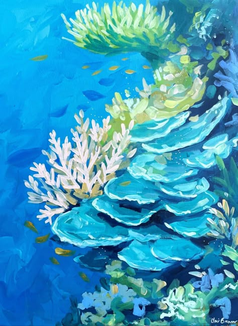 Clair Bremner, Coral Painting, Underwater Garden, Underwater Painting, Sea Life Art, Coral Art, Underwater Art, 강아지 그림, Arte Inspo