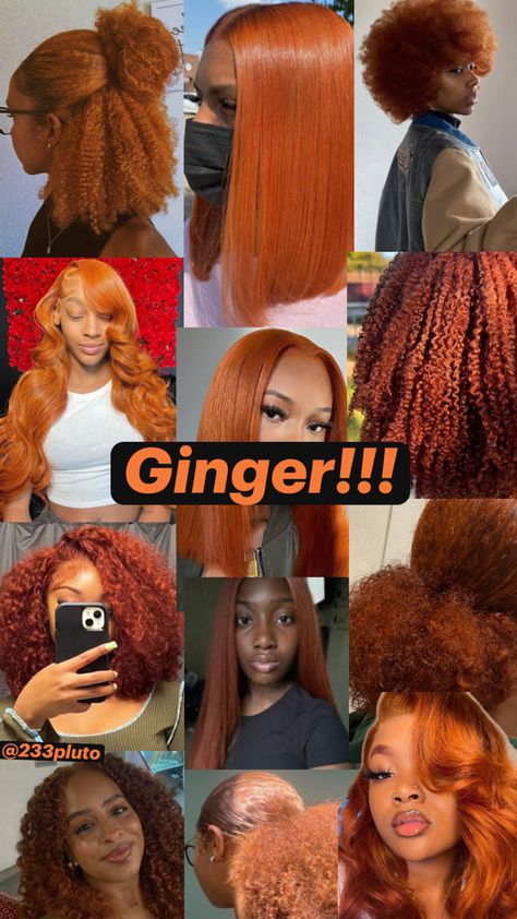 #Ginger #BlackGirls #BlackAndGinger #Hair Adore Hair Dye, Ginger Hair Dyed, Parting Hair, Natural Hair Bun Styles, Cute Hair Colors, Hair Inspiration Long, Hair Tint, Quick Natural Hair Styles, Ginger Hair Color