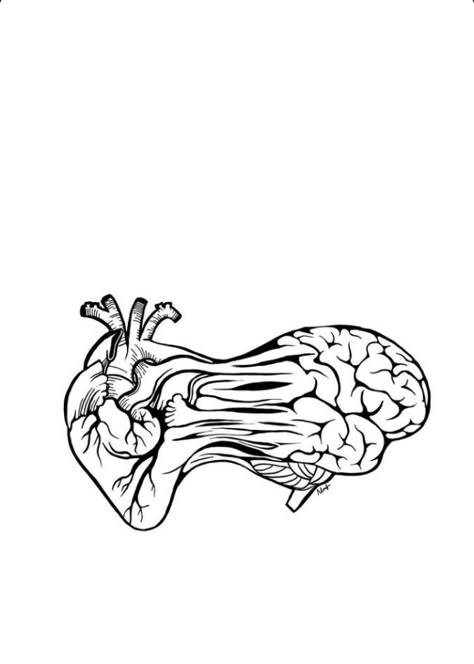 Small Tattoo Collage, Brain And Heart Drawing, Brain Tattoo Design, Positive Tattoos, Practice Tattoos, Alchemy Tattoo, Brain Tattoo, Poetry Design, 심플한 그림