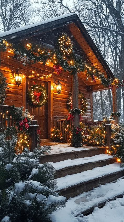 Step into a winter wonderland with this cozy cabin, decked out in festive garlands and twinkling lights! 🎄✨ The warm glow of lanterns casts a magical spell, inviting you to enjoy the snowy embrace. Perfect for capturing the essence of holiday cheer. ❄️🎁 #Christmas #cozy #cabin #holiday #lights #snow #garland #winter #rustic #warmth #festive #cheer #decor #home #ChristmasDecor Kids Camping Crafts, Fun Camping Activities, Camp Outfits, Camping With Friends, Camping Activities For Kids, Ideas With Friends, Christmas Garden Decorations, Follower Count, Social Media Profile