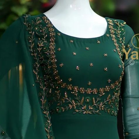 Aari Embroidery Suits Design, Aari Work Kurti Designs Latest, Aari Work Anarkali Dress, Polo Tako Hand Work Kurti, Chudithar Aari Work Design, Aari Embroidery Designs For Kurtis, Aari Work On Kurti, Aari Work In Kurti, Aari Work Chudithar Design