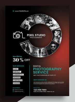 Flyer Design Photography, Ads Flyer Design, Photography Banner Design Graphics, Poster Photography Design, Photographer Advertising Ideas, Photography Flyer Design Creative, Graphic Design Flyer Ideas, Photography Flyers Ideas, Flyer Design Layout Templates