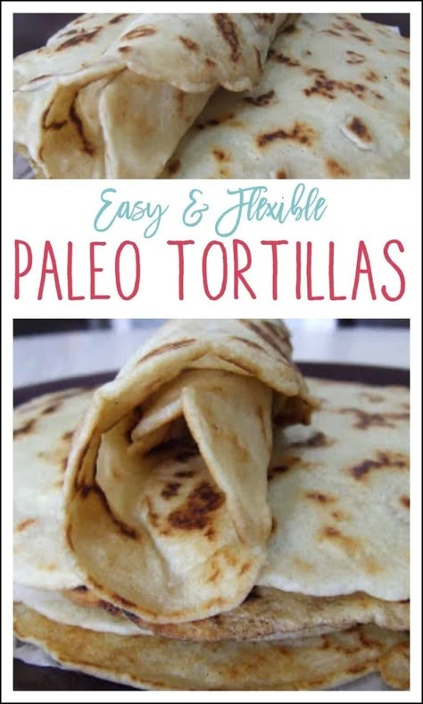 Grain Free Crepes, Gluten Free Flour Tortillas, Paleo Tortillas, Paleo Menu, Tortillas Recipe, Gluten Free Tortillas, Taco Fillings, Paleo Bread, Gluten Free Breads