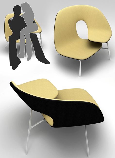 Contemporary Living Room Chairs, Couples Chair, Cuddle Chair, Unique Furniture Design, Chair Design Modern, Desain Quilling, Unique Chair, Image Fun, Seat Design