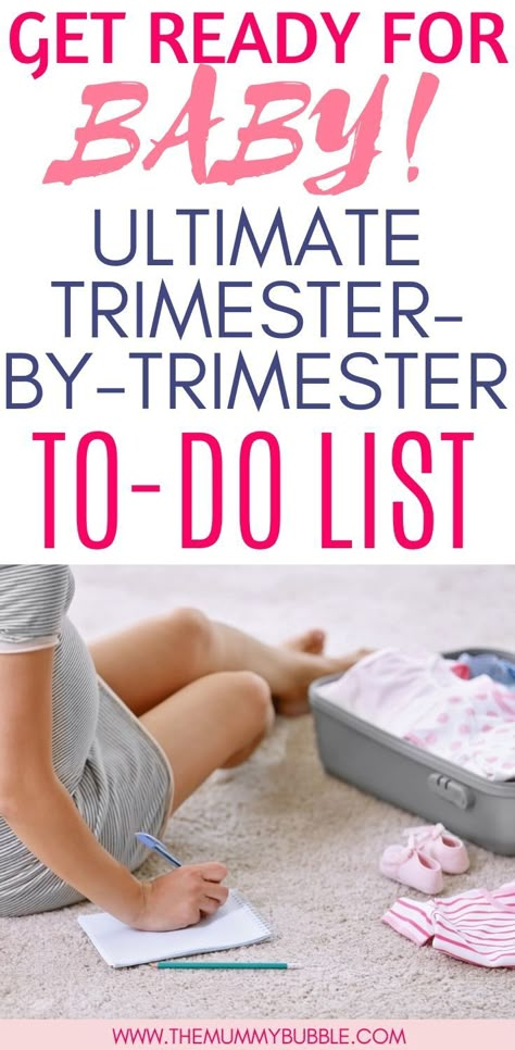 How to get ready for baby right from the moment you get a positive result on a pregnancy test! This is the ultimate pregnancy to-do list featuring tasks you need to get done organised by trimester so you can get ready for baby without any stress! A guide to what to do each trimester to prepare for your baby's arrival #pregnancy #pregnant #mumtips #momhacks Prepare For Baby, Pregnancy First Trimester, First Time Pregnancy, Healthy Pregnancy Tips, Pregnancy Info, Getting Ready For Baby, Pregnancy Advice, Baby Planning, Pregnancy Quotes