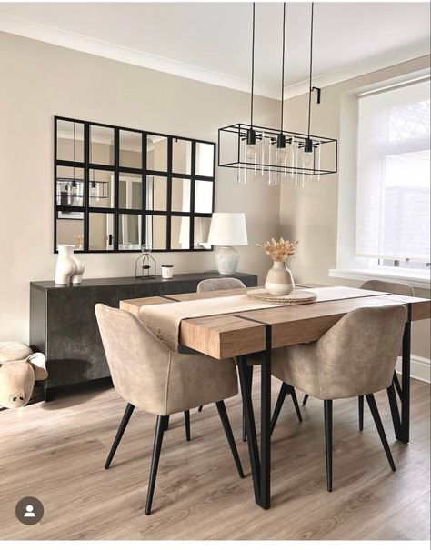 Neutral Dining Room, Black Living, Apartment Dining Room, Living Room Dining Room Combo, Apartment Dining, Minimalist Dining Room, Dinning Room Design, Dinner Room, Small Kitchens