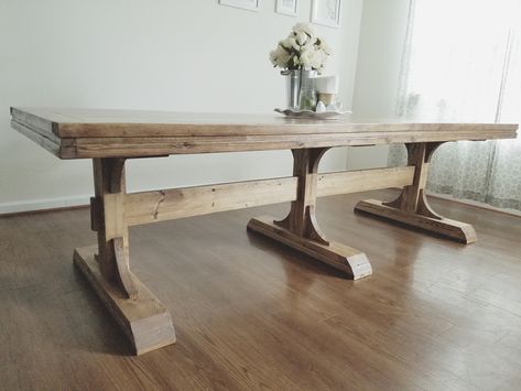 Diy Trestle Table, Trestle Table Plans, Small Square Dining Table, Diy Coffee Table Plans, Diy Esstisch, Dining Chairs Diy, Simple Dining Table, Coffee Table Plans, Trestle Dining Table