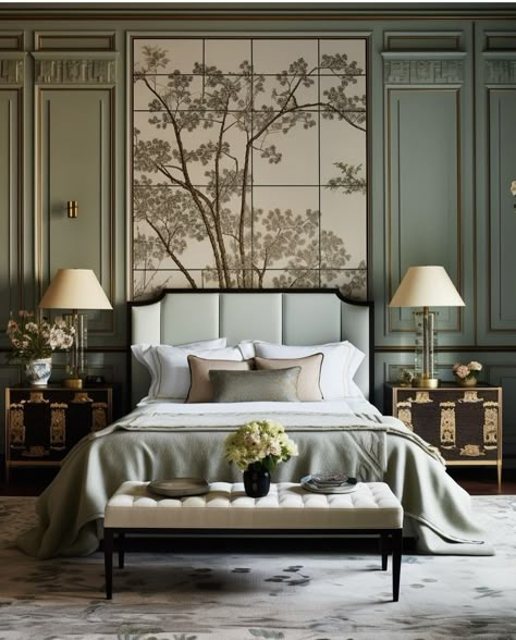 아파트 인테리어, Classic Bedroom, Design Apartment, Bedroom Green, Master Bedrooms Decor, Wallpaper Bedroom, Beautiful Bedrooms, My Bedroom, Luxurious Bedrooms