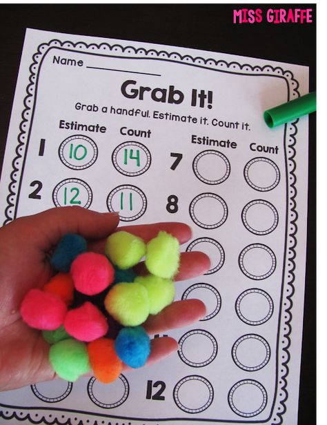 Grab estimate and count - great math center for building number sense Building Number Sense, Math Centres, Math Night, Grade 2 Math, Grade 1 Math, Number Sense Activities, Math Number Sense, Cultured Stone, Math Game