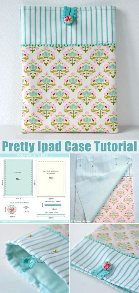 Quilted Ipad Cover Free Pattern, Sewing Ipad Cover, How To Sew A Laptop Sleeve, Ipad Sleeve Diy Sewing Tutorials, Sew Tablet Case, Kindle Covers Diy Free Pattern, Kindle Pouch Sewing Pattern, Ipad Pouch Sewing Pattern, Fabric Book Sleeve Pattern