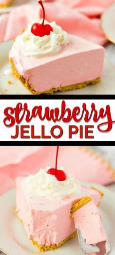 Strawberry Pie With Jello, Strawberry Jello Pie, Jello Pie, Cool Whip Desserts, Recipe Crockpot, Biscuits Graham, Dessert Parfait, No Bake Pumpkin Pie, Jello Desserts