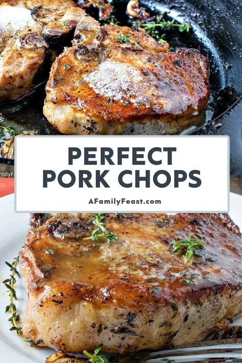 Perfect Pork Chops - A Family Feast® Loin Chops Recipes, Pork Loin Chops Recipes, Perfect Pork Chops, Pork Chop Recipes Grilled, Boneless Pork Chop Recipes, Pork Chop Recipes Crockpot, Pork Chop Recipe, Easy Pork Chops, Easy Pork Chop Recipes