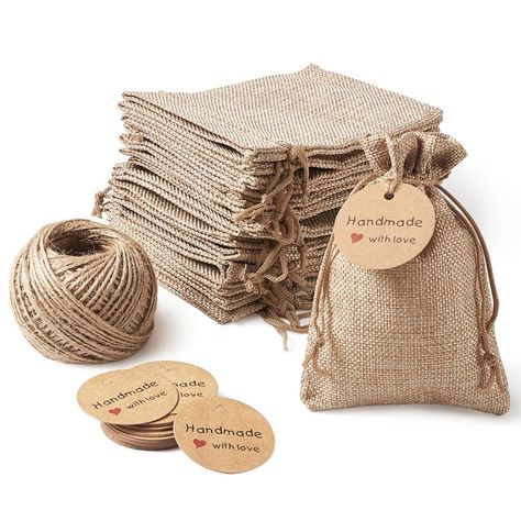 Souvenir Wedding, Burlap Gift Bags, Ramadan Kids, Chocolate Wrapping, Burlap Bags, Boda Mexicana, Return Gifts, Burlap Crafts, Hemp Cord