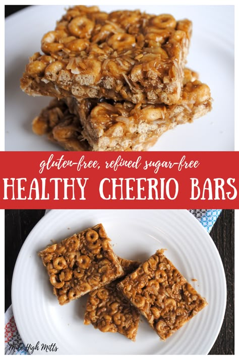 Searching for a #glutenfree #refinedsugarfree snack to make for you and your kids that will start your week off right? Check out these Healthy Cheerio Bars, peanut butter-y and full of healthy additions. Cheerio Breakfast Bars Healthy, Healthy Cheerios Recipes, Cherrios Bars Healthy, Cheerios Bars Healthy, Cherrio Snacks Healthy, Healthy Snacks To Share, Cherios Recipes, Bodybuilding Desserts, Healthy Snacka