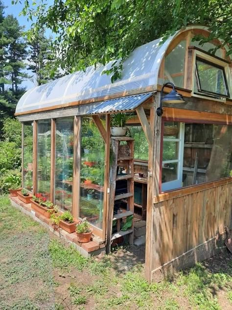 Cob Greenhouse, Old Greenhouse, Homemade Greenhouse, Beautiful Greenhouse, Small Greenhouse Ideas, Diy Greenhouse Plans, Heal Your Soul, Christmas Posts, Outdoor Greenhouse