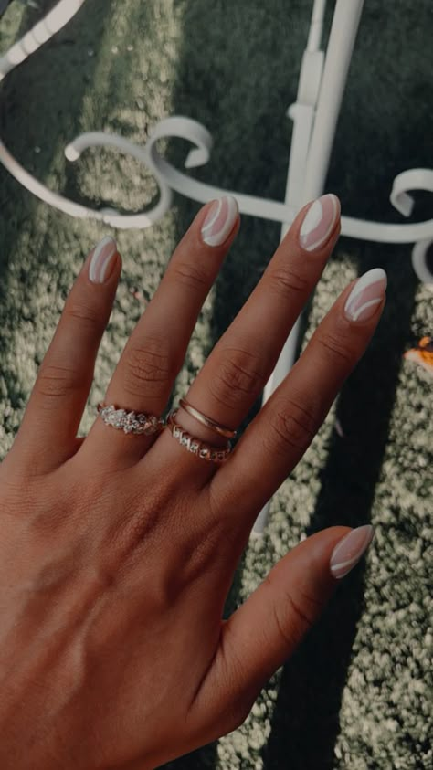 White In White Nails, Cute Short Nails For Nurses, Cute Nails For College, Plain Hoco Nails, Nails For Senior Pics, Senior Picture Nail Ideas, Wedding Day Nails For Bride Simple, Senior Photo Nails, Senior Pic Nails