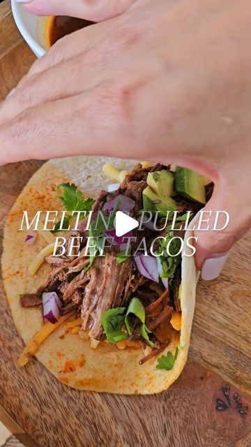 Mary nehme on Instagram: "Prepare to be amazed!! because I won't brag on about how incredible these melting pulled beef tacos are, but you'll be begging to tell me after one bite! 🌮😋 
.
.
MN'S PULLED BEEF TACOS 

PULLED BEEF
2.5 kilo beef round 

SPICE MIX
1 1/2 tbsp chipotle powder
1 tbsp paprika
1 tbsp dried oregano
1 tsp lebanese All Spice powder
1 tsp coriander powder
1 tsp onion powder
1 tsp garlic powder
1 tsp salt and pepper, each

5 garlic cloves, diced 
1 onion, diced
3/4 cup orange juice
2 tbsp lime juice
400g can diced tomatoes 
1 ltr beef stock 

TACOS
 tortillas
Mexican cheese blend
Fresh corriander optional
Diced spanish onion
Lime

Combine the Spice Mix ingredients in a bowl. Sprinkle all over and rub into beef. Reserve the remainder for the sauce.

Heat oil in a large  ir Pulled Beef Tacos, Mexican Cheese Blend, Chipotle Powder, Can Diced Tomatoes, All Spice, Beef Round, Pulled Beef, Beef Tacos, Mexican Cheese